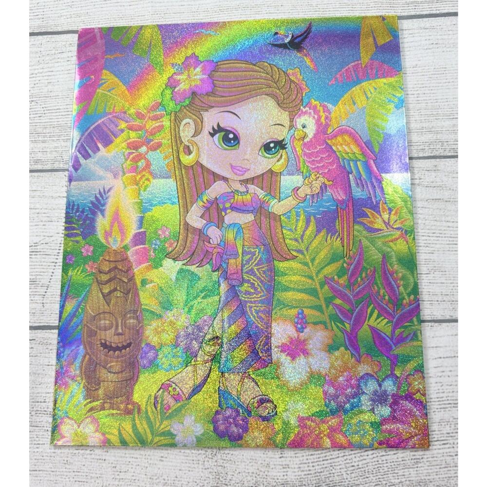 Lisa Frank Y2K NALANI Jungle Girl 3 Ring Folder Glitter UNPUNCHED 2006